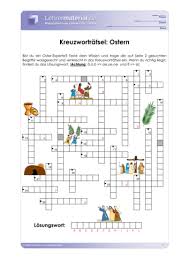 Arbeitsblatt Kreuzwortratsel Ostern Lehrermaterial De