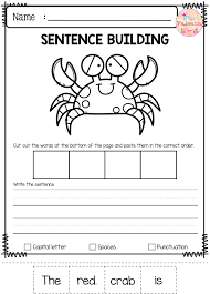 Free Sentence Building Sentence Building Kindergarten Worksheets Kindergarten
