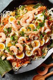 Pancit Palabok Rice Noodles With Chicken Ragout And Shrimp Recipe Recipe Pancit Nyt Cooking Ragout