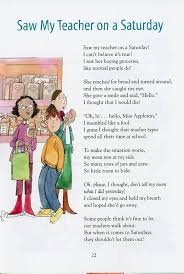 Saw My Teacher On A Saturday Teachers English Poems For Kids Funny Poems For Kids Funny Teacher Poems