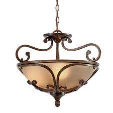 Golden Lighting Loretto Collection 3 Light Russet Bronze Semi Flush Mount Pendant Convertible 002sfmprsb The Home Depot Golden Lighting Ceiling Lights Semi Flush Ceiling Lights