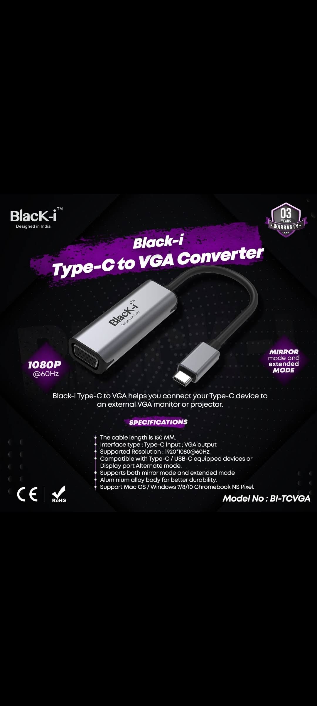 Type C TO VGA CONVERTER product image