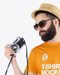 Download Man In A T Shirt And Jeans Mockup In Apparel Mockups On Yellow Images Object Mockups
