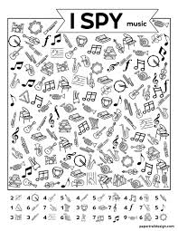 Free Printable I Spy Music Activity Paper Trail Design In 2020 Music Activities Spy Music I Spy