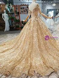 Gold Ball Gown Sequins Off The Shoulder Backless With Beading Wedding Dress Ball Gowns Wedding Dress Necklines Wedding Dresses Beaded