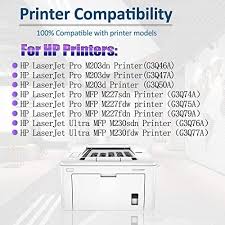 The hp laserjet pro mfp m227sdn printer model has a width of 15.9 inches and a depth of 16 inches. 30x Black Cf230x Compatible Toner Cartridge Replacement For Hp Laserjet Pro M203dn M203dw M203d Mfp M227sdn M227fdw M227fdn Ultra Mfp M230sdn M230fdw Printer Sold By Sinatoner 7 Pack Printer Ink Toner Electronics