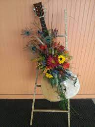 Guitar Arrangement Funeral Flower Arrangements Funeral Floral Arrangements Memorial Flowers