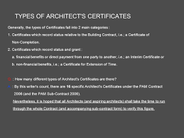 A quantitative method is applied towards the. Architect S Certification Under The Pam Contract 2006 Prepared By Ar Joseph Tan May Ppt Download