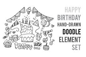 Download Doodle Birthday Party Hand Drawn Element Vector Graphic By Icikuhibiniu Creative Fabrica How To Draw Hands Doodles Graphic Illustration SVG Cut Files