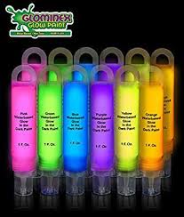 Glominex H61 Glow Paint 1 Oz Assorted Tubes 12ct Glow Paint Glow Stick Party Glow In Dark Paint