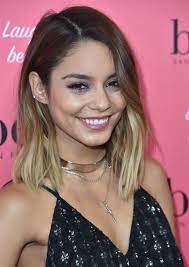 Vanessa Hudgens Got A Blunt Bob Haircut For Thick Hair Short Bob Hairstyles Ombre Hair Blonde