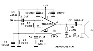 The tda 2050 is a monolithic integrated circuit in pentawatt package, intended for use as an audio class ab audio amplifier. Circuit 32w Hi Fi Audio Power Amplifier Tda2050 Xtronic