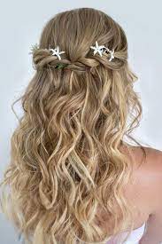 Pretty Half Up Hairstyle For Bridesmaids Waterfall Braids Waves Wedding Ideas Beach Wedding Inspiration Long Wavy Hair Long Hair Styles Hair Styles