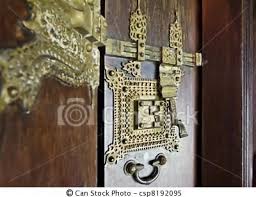 Traditional Manichitrathazhu Ornate Brass Locks Brass Door Door Furniture Door Handles
