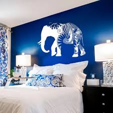 Wall Decal Vinyl Sticker Decals Art Decor Design Mural Ganesh Om Elephant Aztec Pattern Damask Tribal Bud Elephant Decor Bedroom Elephant Bedroom Bedroom Decor