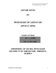 Pdf Lecture Notes On Physiology Of Lactation Anp 501 3 Units Sheraz Abdullah Academia Edu