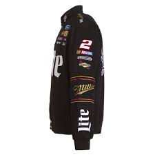 Brad keselowski miller lite nascar twill jacket | dolls kill. Brad Keselowski Miller Lite Twill Jacket Black J H Sports Jackets