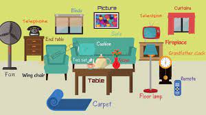 Bed, twin, blanket, pillow this is a small, separate room attached to most bedrooms where you can hang your clothes. Living Room Furniture Names Of Living Room Objects 7esl