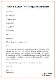If you're appealing your admissions decision, your letter should go to the admissions office. 10 Appeal Letter For College Template Format Sample Example
