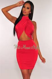 Hot miami nights is a monthly party at hialeah park and casino that celebrates miami's cultural diversity. Red Faux Wrap Drape Cut Out Ruched Dress