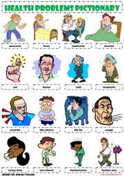 Another word for illness is sickness. Health Problems Illnesses Sickness Ailments Injuries Pictionary Poster Vocabulary Worksheet Icon English Lessons Vocabulary English Vocabulary