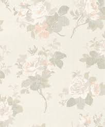 Wallcoverings have the ability to completely transform a room and make a unique statement. Textile Wallpaper Rose Branch Grey Beige Gloss 086125