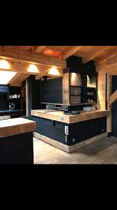 bois et noir decoration interieure chalet maison design maison