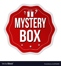 Mystery Box Label Or Sticker Royalty Free Vector Image