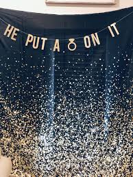 Black And Gold Backdrop Diy Black And Gold Backdrop Engagement Party Decorations Diy Surprise Engagement Party Engagement Party Diy
