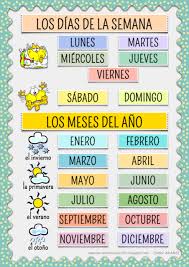 Read and listen to our examples to practice your spanish. Castano Amanda Days Of The Week And Months Of The Year In Spanish