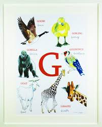 Letter G Baby First Christmas Childrens Picture Letter Etsy Animal Alphabet Letters Lettering Alphabet Book Illustration