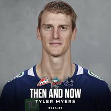 Talk about a glow-up! In honour of Tyler Myers becoming the latest  #WHLAlumni to join the NHL's Silver Stick Club, we are throwing it back to  his career with the @kelownarocketswhl.