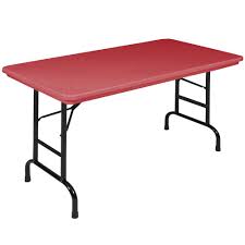 Correll Folding Table 24 X 48 Plastic Adjustable Height Red R Series Ra2448 Folding Table Office Furniture Accessories Table