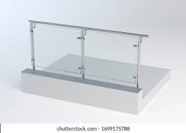 Stainless panel rail by ags stainless. Modern Stainless Steel Railing Glass Panel Stock Illustration 1699175788