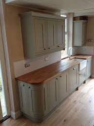 It is vibrant and cool at the same time. Sage Green Kitchen Benchmarx Range With Treated Oak Work Surface And Belfast Sink Victorian Til Kitchen Cabinet Design Kitchen Cabinets Decor Kitchen Design