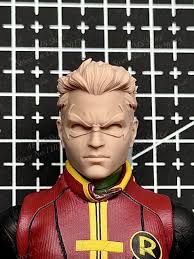 Unpaint 1/12 Men Soldier Damian Wayne Robin Head Sculpt Batman Series Fit  6" Mcfarlane /Shf /Mezco /Mafex /Marvel Legends Body