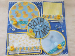 Paper bag scrapbook baby scrapbook pages scrapbook page layouts scrapbooking ideas scrapbook frames recipe book holders kids craft box bridal shower scrapbook how to make a paper bag. Bath Time New Baby Rubber Duckies 12x12 Premade Scrapbook Page By Kari Baby Girl Scrapbook Baby Scrapbook Pages New Baby Products