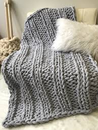 Arm knitting a chunky yarn blanket didn't exactly go to plan. Chunky Chenille Blanket Double Ribbing Pattern Knit Throw Blanket Pattern Chenille Blanket Blanket Knitting Patterns