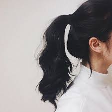 Black Brown Ponytail Hair Girl White Hair Styles Long Hair Styles Black Hair Aesthetic