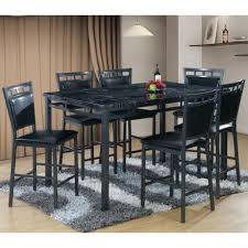 Counter Height Dining Table Set 7 Pc Black For 6 Modern Bar Pub Chairs Furniture Counter Height Dining Table Set Dining Table In Kitchen Counter Height Dining Table