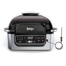 Ninja Foodi Pro 5 In 1 Integrated Smart Probe And Cyclonic Technology Indoor Grill Air Fryer Roast Bake Deh Indoor Grill Cooking On The Grill Indoor Grills