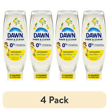 (4 pack) Dawn Free & Clear EZ-Squeeze Dish Soap, Lemon, 24.3 fl oz