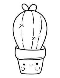 It is native to south america, mexico, and central america. Printable Kawaii Cactus Coloring Page