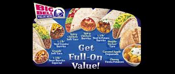 Prices shown in images & the following. 2004 Taco Bell S Big Bell Value Menu Tacobell