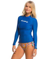 O Neill Women S Basic Skins Long Sleeve Crew Rashguard At Swimoutlet Com Womens Basic Women Long Sleeve