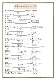 Present Simple Quiz English Worksheets For Kids Learn English Grammar Learn English