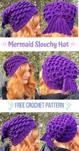 Mermaid Slouchy Hat Crochet Pattern Crafty Kitty Crochet Crochet Mermaid Crochet Crochet Hat Pattern