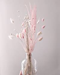 Dried Bunny Tails Star Flowers Pink Phalaris Grass And Fern Oh My Dried Flower Bouquet Flower Arrangements Simple Dried Flowers