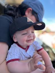 I haven't posted in a few days! Last Friday we went to a Spring Training  game (D-backs v. Rockies) -- my son-in-law is a D-backs fan. It was  Colton's first baseball game!