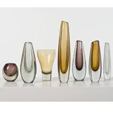Piasa Gunnel Nyman 1909 1948 Ensemble De Sept Vases Verre Souffle Edition Nuutasjarvi Notsjo Signes Date De Creation Verre Design Vase Verre Verre Souffle